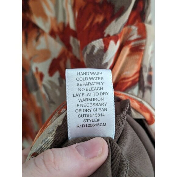 Chris McLaughlin Floral Short Sleeve Mesh Handkerchief Hem Dress Size 4 - Picture 9 of 10